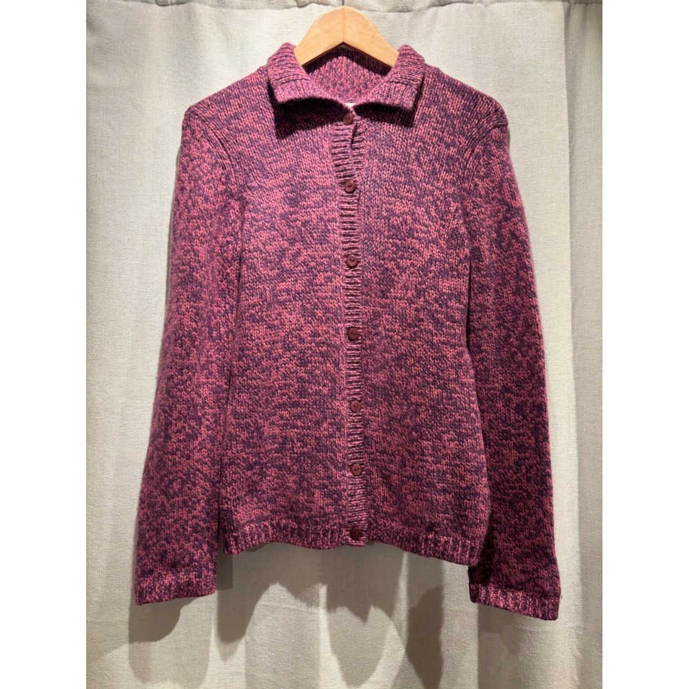 Jones of NY Purple Pink Marled Knit button Sweater Womens vintage medium cotton